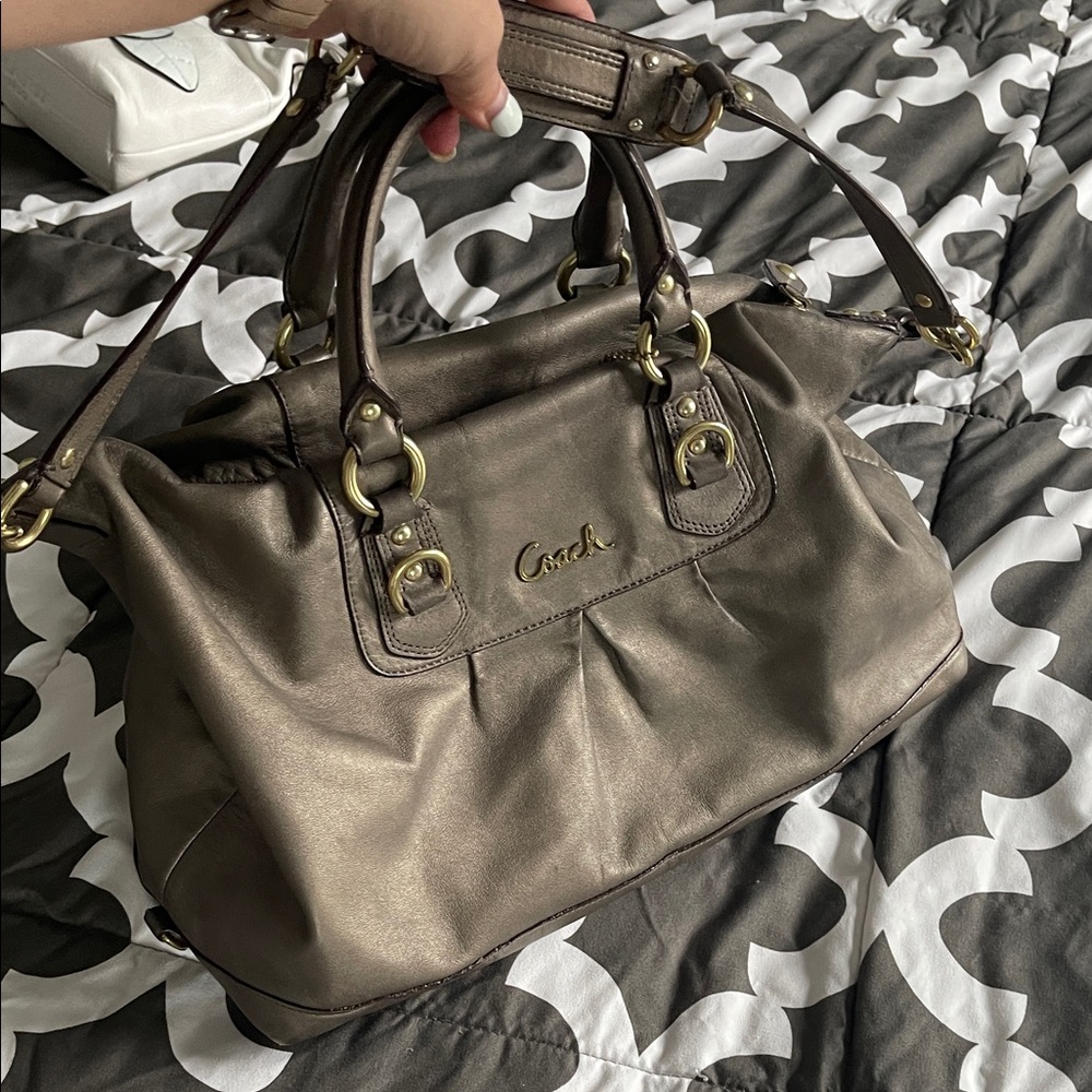 Video- Coach Metallic Taupe Satchel